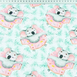 Baumwolle 100% Koala-Bären in rosa Donuts  