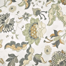 Baumwolle 100% türkisches Muster beige-orange auf weißem Hintergrund  