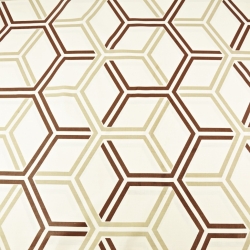 Baumwolle 100% geometrisches Muster Honigwaben beige-braun  