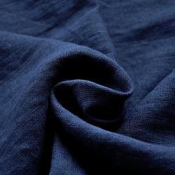 Leinen Vorhang - 340g - 137cm - marineblau  