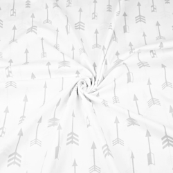 Baumwolle 100% graue Pfeile auf weißem Hintergrund  