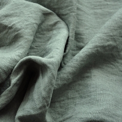 Leinen Vorhang - 380g - 139cm - olivgrün  