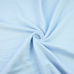 Musselin Double Gauze hellblau (Babyblau)  