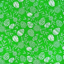 Baumwolle 100% Muster Ostereier auf grünem Hintergrund  
