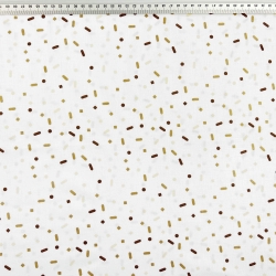 100% Baumwolle mit Streifen und Punkten in braun-beigen Farben