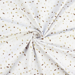 100% Baumwolle mit Streifen und Punkten in braun-beigen Farben