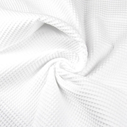 Steifer Waffelstoff aus Baumwolle in Weiß  