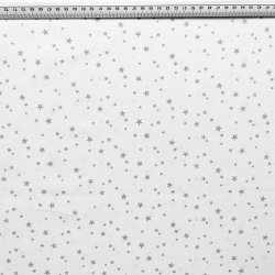 Baumwolle 100% graue Sternchen auf weißem Hintergrund  