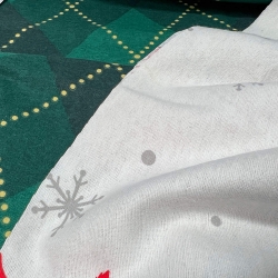 Flanell nicht gekratzt Weihnachtsmuster Rentiere mit grünem Karomuster  