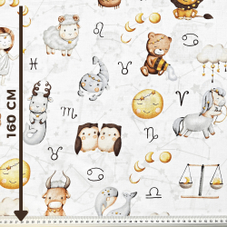 Baumwolle 100% Tiere Sternzeichen auf weißem Hintergrund  