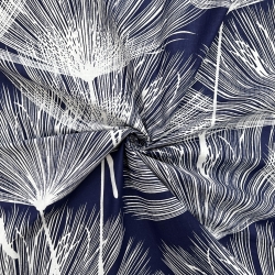 Baumwolle 100% Pusteblumen Fächer weiß auf dunkelblauem Hintergrund