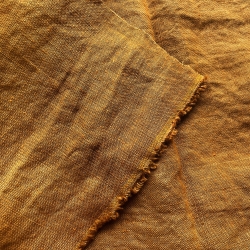 Leinen Vorhangstoff - 380g - 145cm - Kürbisfarbe  