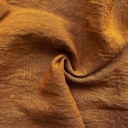 Leinen Vorhangstoff - 380g - 145cm - Kürbisfarbe  