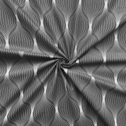 Baumwolle 100% silberne Kreisel auf grauem Hintergrund  