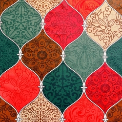 Baumwolle 100% marokkanisches Muster bunte Punkte  