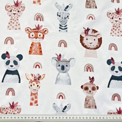 100% Baumwolle Indianerköpfe auf weißem Hintergrund  