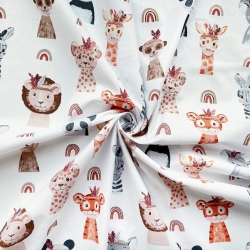 100% Baumwolle Indianerköpfe auf weißem Hintergrund  