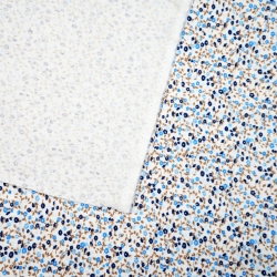 Flanell Wiese blau-navy auf weißem Hintergrund  