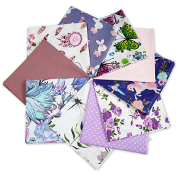 Patchwork-Stoffset 20 Stück 40 x 40 cm - lila/rosa/Mädchen  