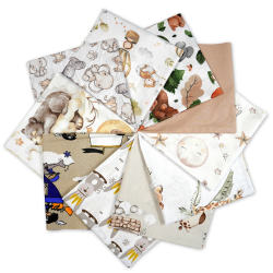 Patchwork-Stoffset 20 Stück 40 x 40 cm - beige/braun/Kinder  