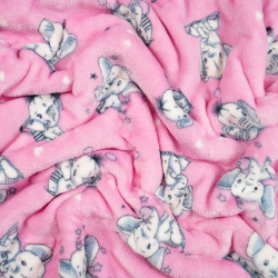 Fleece plus Elefanten auf rosa Hintergrund  