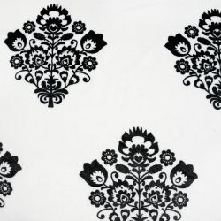 Polar plus wzór łowicki czarny na białym tle