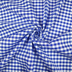 Tkanina obrusowa plamoodporna i wodoodporna - kratka vichy niebieska