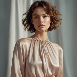 Tkanina ubraniowa Satyna Armani / Sztuczny jedwab - kawa z mlekiem 24