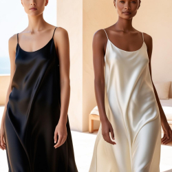 Armani Satin Stoff / Kunstseide - Weiß 1