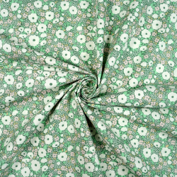 100% Baumwolle bunte Wiese auf grünem Hintergrund - 220 cm