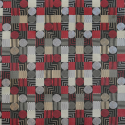 Baumwolle 100% Patchwork geometrisch mini schwarz-rot  