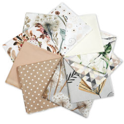 Patchwork-Stoffset 20 Stück 40 x 40 cm - beige/braun/Erwachsene  