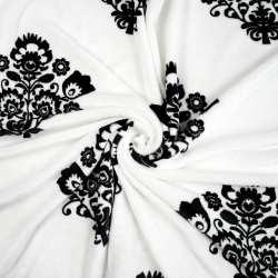 Polar plus wzór łowicki czarny na białym tle