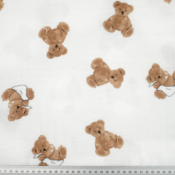Musselin Double Gauze mit Bären in Windeln