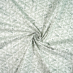 100% Baumwolle mit pflanzlichem Mosaikmuster in Salbeigrün