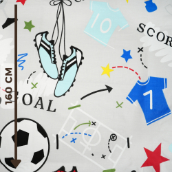 100% Baumwolle Fußball Champion auf hellgrauem Hintergrund