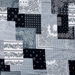 100% Baumwolle Patchwork schwarz-grau-weiß  