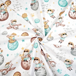 Baumwolle 100% kleiner Prinz mint auf weißem Hintergrund  