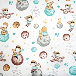 Baumwolle 100% kleiner Prinz mint auf weißem Hintergrund  