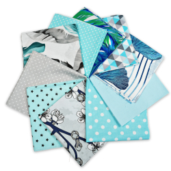 Patchwork-Stoffset 20 Stück 40 x 40 cm - blau/Erwachsene  