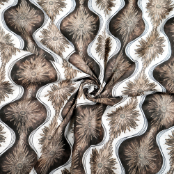 100% Baumwolle braunes Kaleidoskop-Muster  