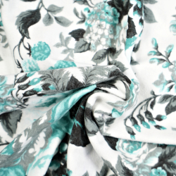 Flanell Rosen Zigeuner mint-grau  