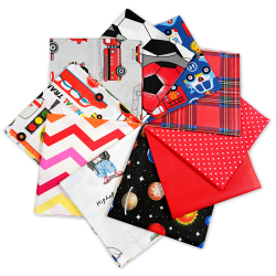 Patchwork-Stoffset 20 Stück 40 x 40 cm - rot/Junge  