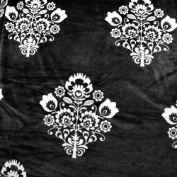 Polar plus wzór łowicki biały na czarnym tle