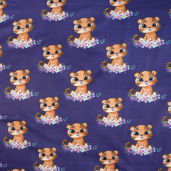 Bawełna 100% tygryski na granatowym tle