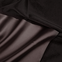 Tkanina ubraniowa dwustronna satyna / tafta - ciemny brąz 71