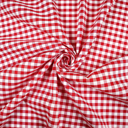 Tkanina obrusowa plamoodporna i wodoodporna - kratka vichy czerwona