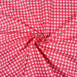 Bawełna 100% Kratka Vichy czerwono biała mała