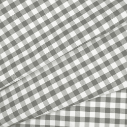 Tkanina obrusowa plamoodporna i wodoodporna - kratka vichy szara