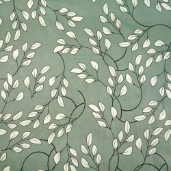 Bawełna 100% gałązki ecru na szałwiowym tle - 220 cm